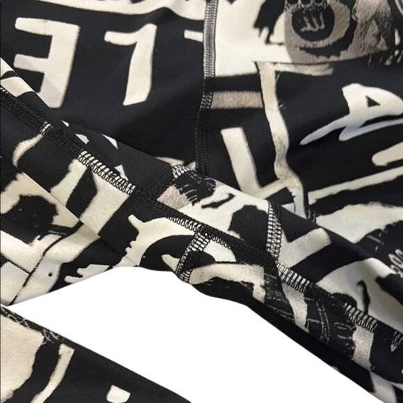 Reebok x Elle Lux black white bolds performance tights size L - Picture 5 of 5